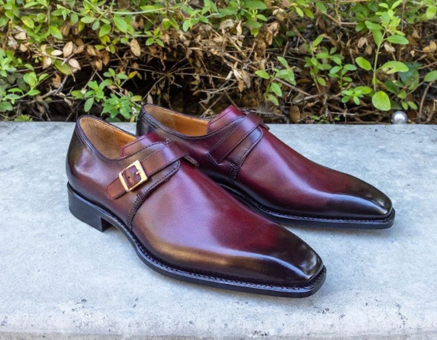 Ugo Vasare Ugo Vasare "Brooks" Monkstrap Shoe Burgundy | Monkstraps