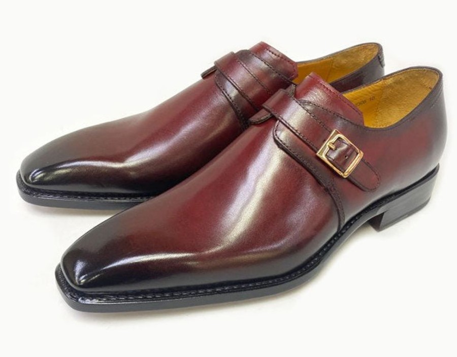 Ugo Vasare Ugo Vasare "Brooks" Monkstrap Shoe Burgundy | Monkstraps