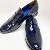 Jean Pierre Jean Pierre Shiny Calfskin Penny Loafer Navy | Loafers