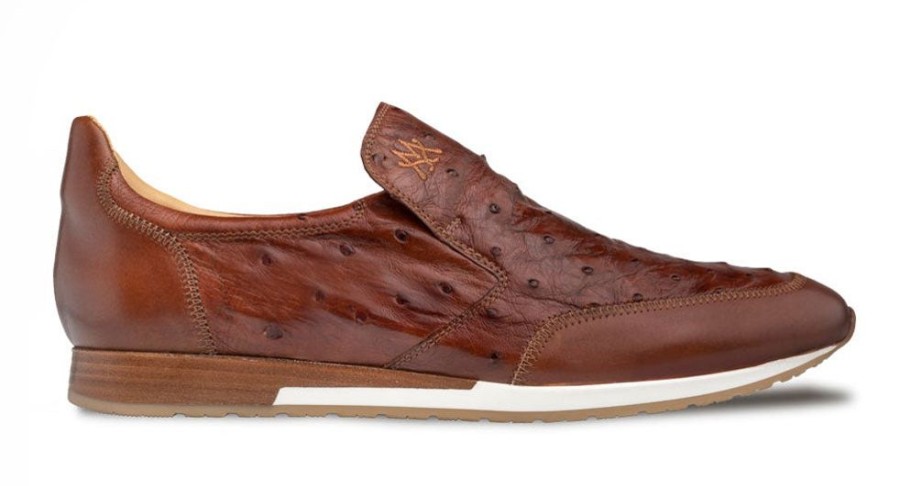 Mezlan Mezlan Ostrich Slip-On Sneaker Cognac | Sneakers