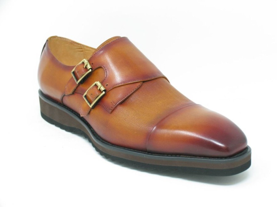 CARRUCCI Calfskin Double Monkstrap Shoe Cognac | Monkstraps