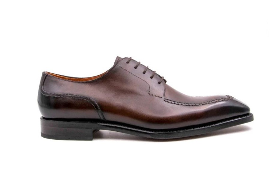 Ugo Vasare Norman Burnished Calfskin Lace-Up Split-Toe Oxford Brown | Lace-Ups