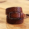 Maurice Woven Leather Belt Camel | Belts