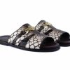 Pelle Pelle "Vinnie" Slip-On Calfskin Sandal Brown/White | Sandals