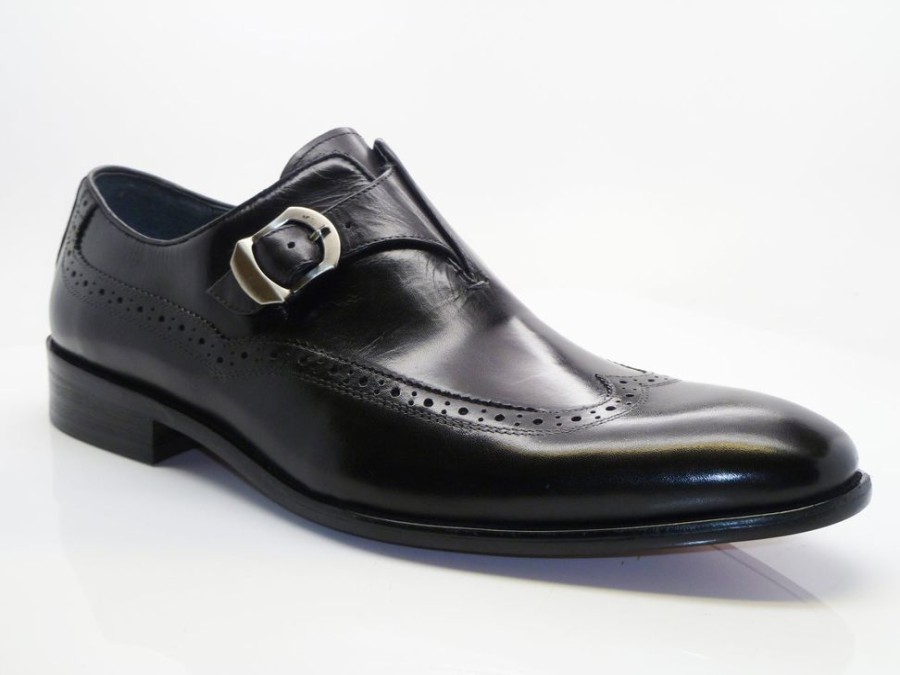 CARRUCCI Calfskin Monkstrap Shoe Black | Monkstraps