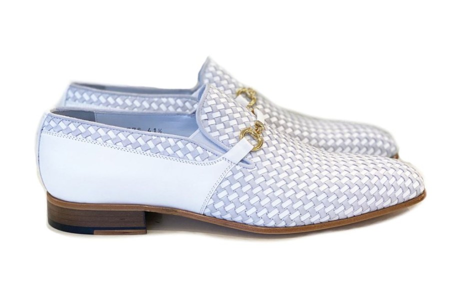 Corrente Corrente Woven Calfskin & Suede Slip-On Shoe White | Suede