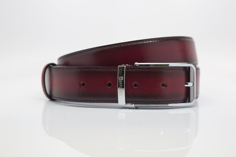 CARRUCCI Burnished Calfskin Belt Burgundy | Belts