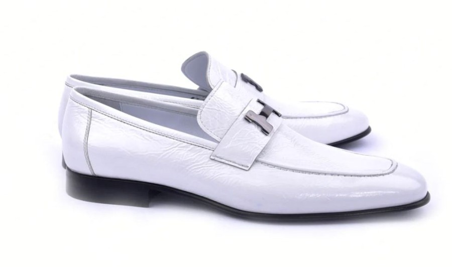 Corrente Corrente Shiny Calfskin Loafer White | Formal