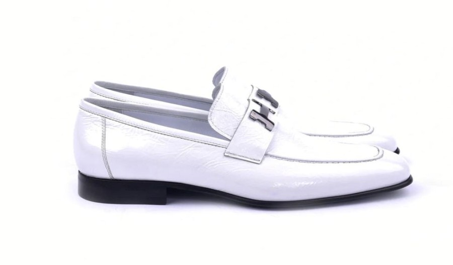 Corrente Corrente Shiny Calfskin Loafer White | Formal