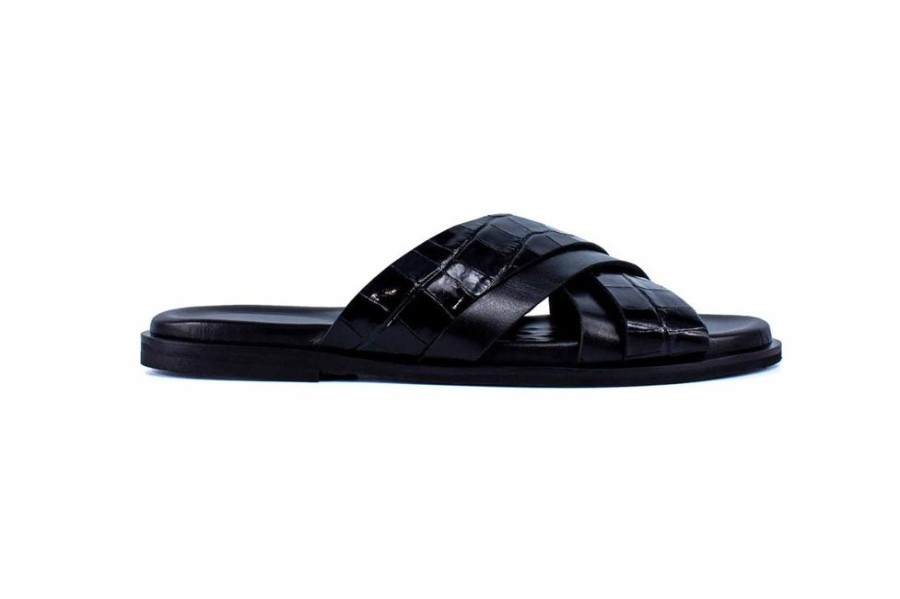 Pelle Pelle "Aruba" Slip-On Calfskin Sandal Black | Sandals