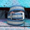 Corrente Corrente Printed Calfskin Belt Blue | Belts