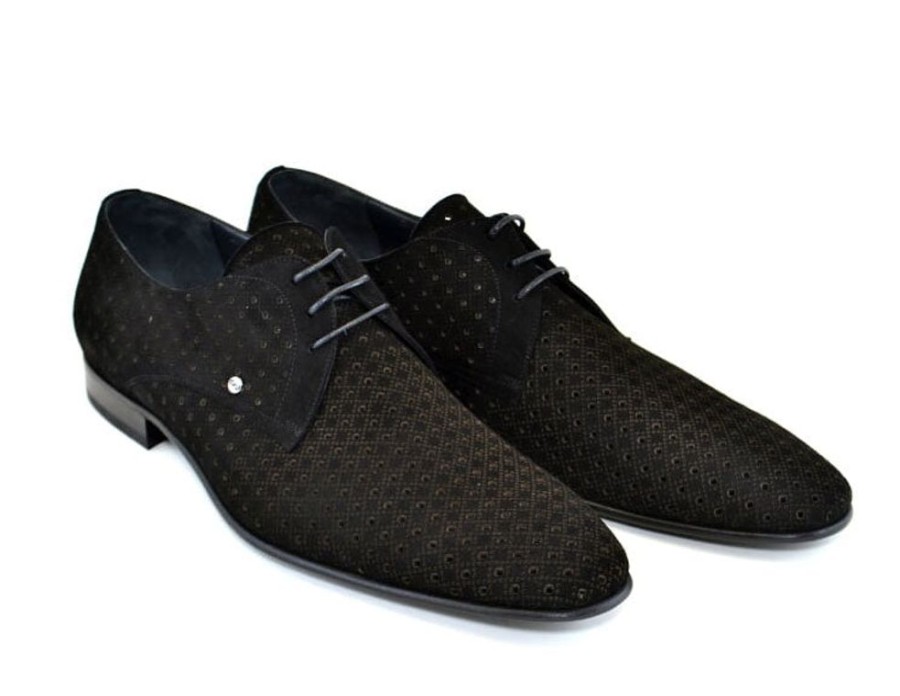 Corrente Corrente Suede Lace-Up Oxford Black | Suede