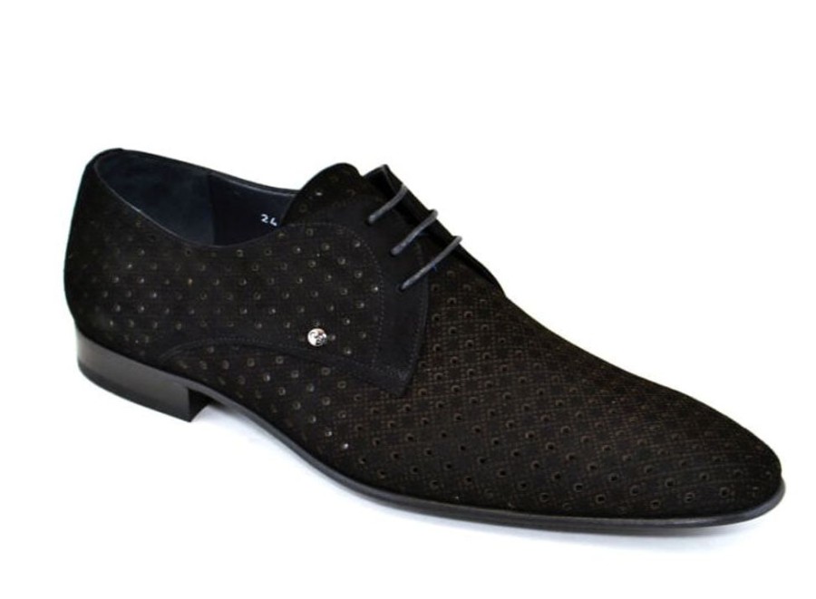 Corrente Corrente Suede Lace-Up Oxford Black | Suede