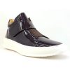 CARRUCCI Shiny Calfskin High Top Sneaker Burgundy | Sneakers