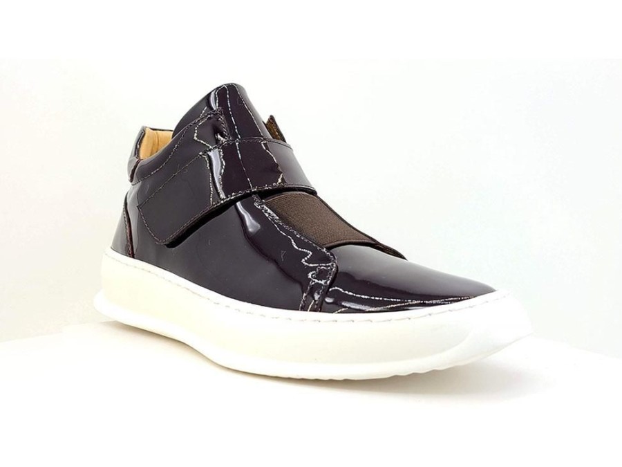 CARRUCCI Shiny Calfskin High Top Sneaker Burgundy | Sneakers