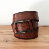 Maurice Crocodile Printed Leather Belt Camel | Belts