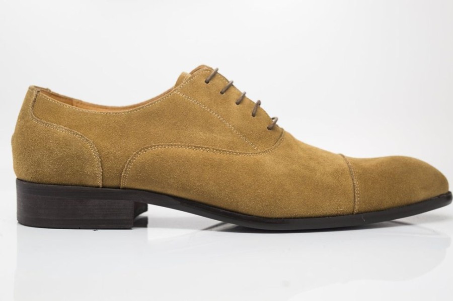 CARRUCCI Suede Lace-Up Oxford Cognac | Suede