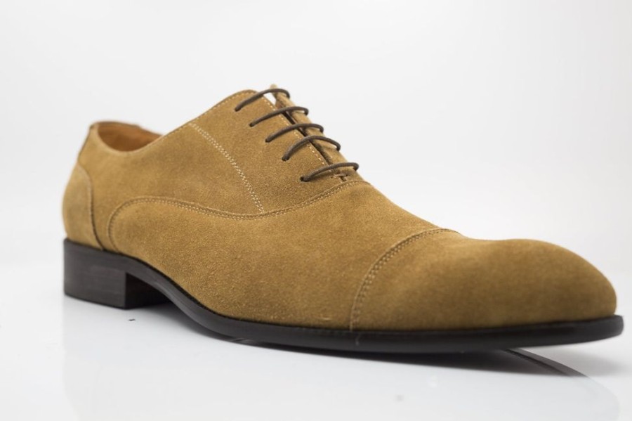 CARRUCCI Suede Lace-Up Oxford Cognac | Suede