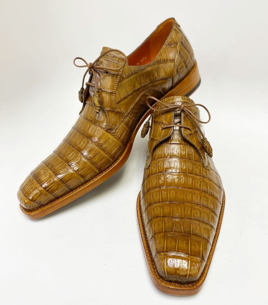 Mezlan Anderson Crocodile Oxford Camel | Exotics