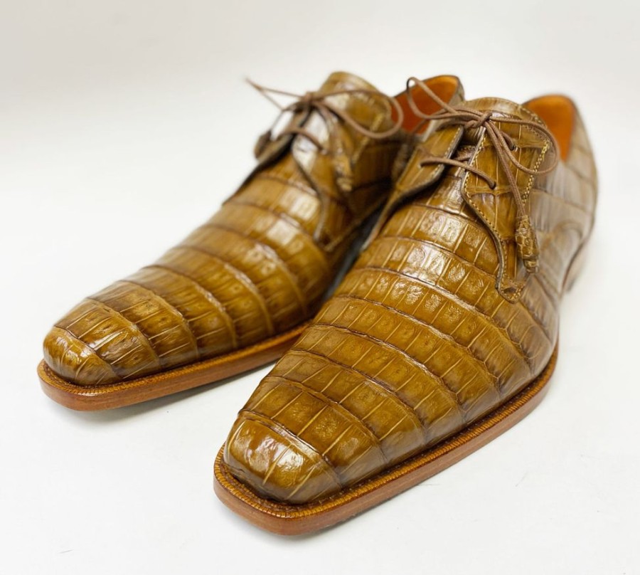 Mezlan Anderson Crocodile Oxford Camel | Exotics