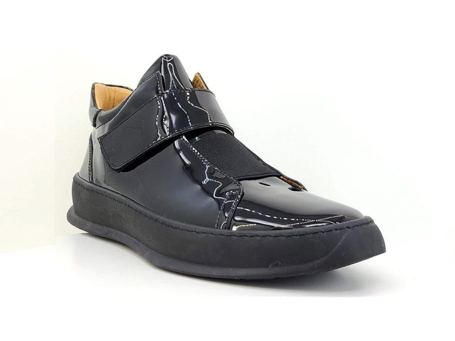 CARRUCCI Shiny Calfskin High Top Sneaker Black | Sneakers