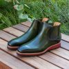 Maurice Burnished Calfskin Slip-On Boot Olive | Boots