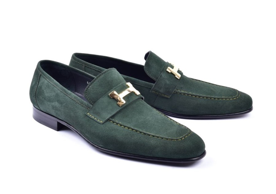 Corrente Corrente Suede Loafer Green | Suede