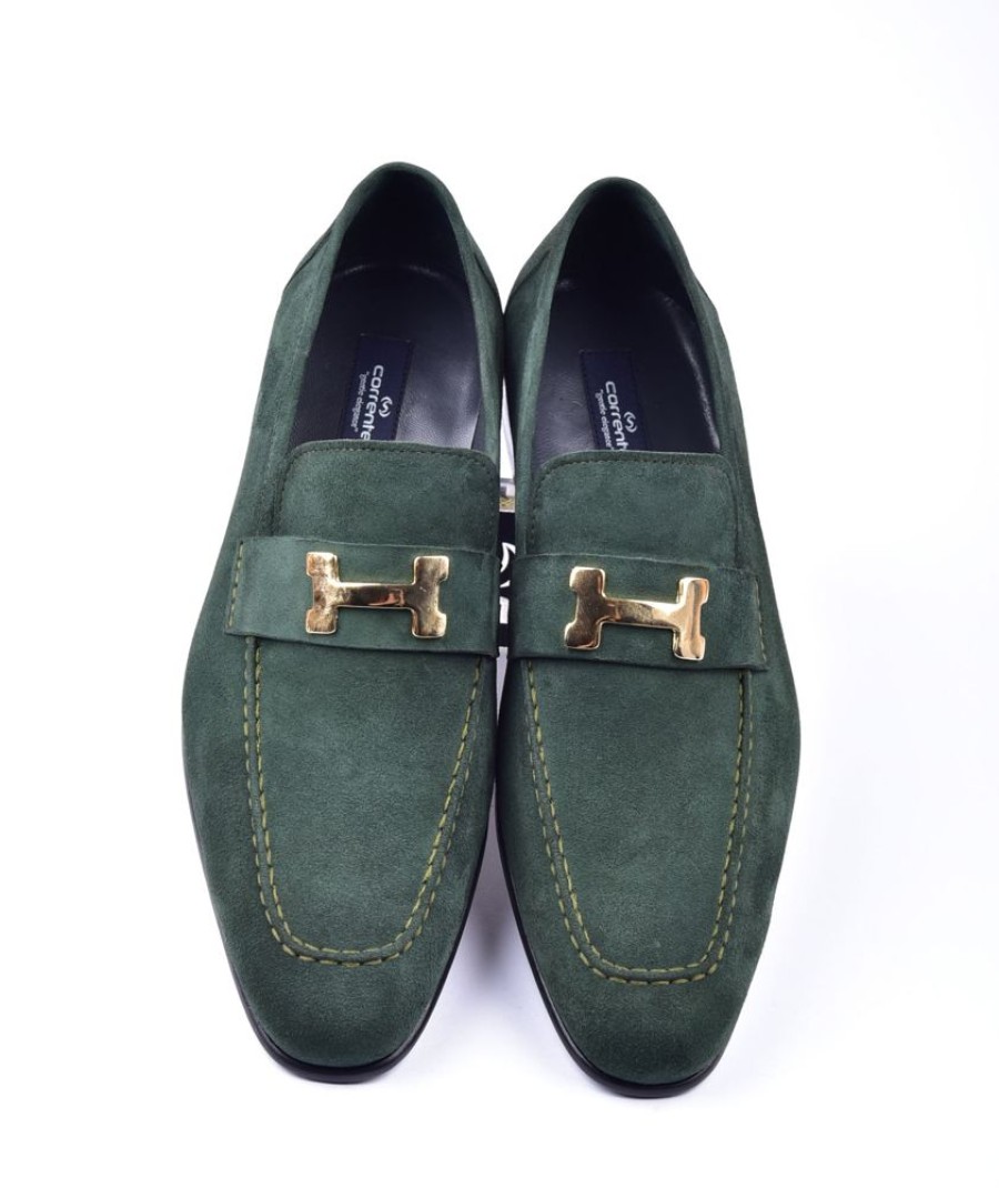 Corrente Corrente Suede Loafer Green | Suede