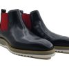 Maurice Burnished Calfskin Slip-On Boot Black/Red | Boots