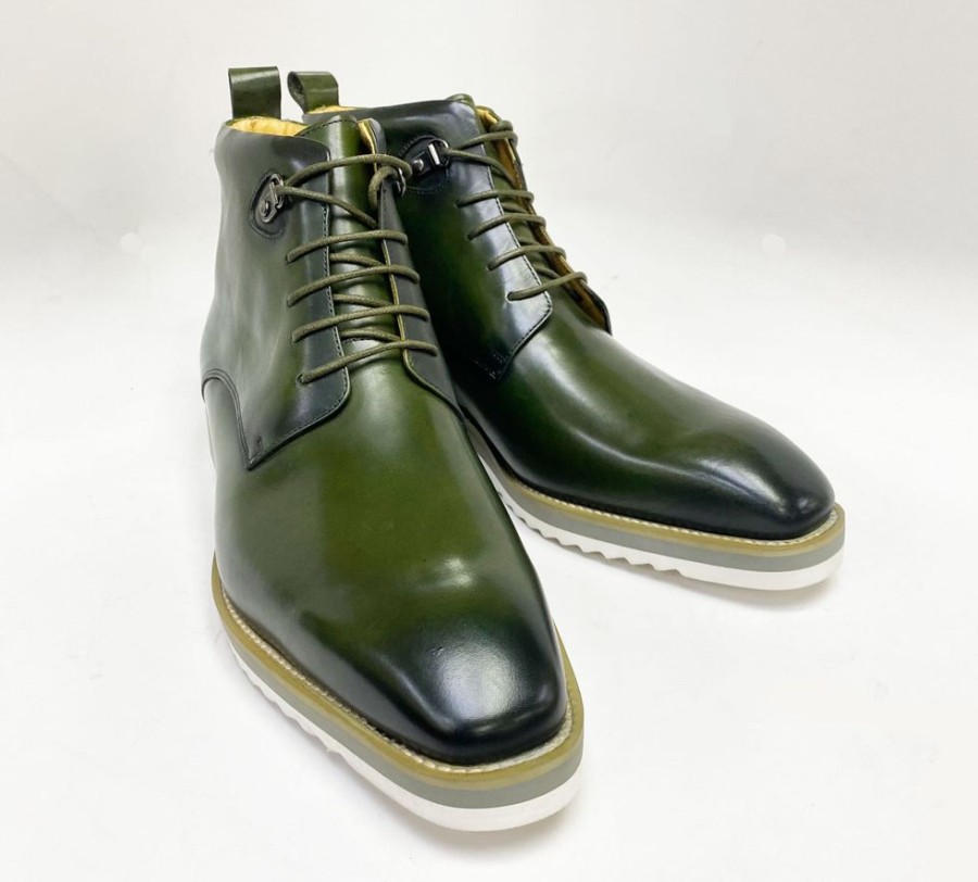 Maurice Burnished Calfskin Lace-Up Boot Hunter Green | Boots