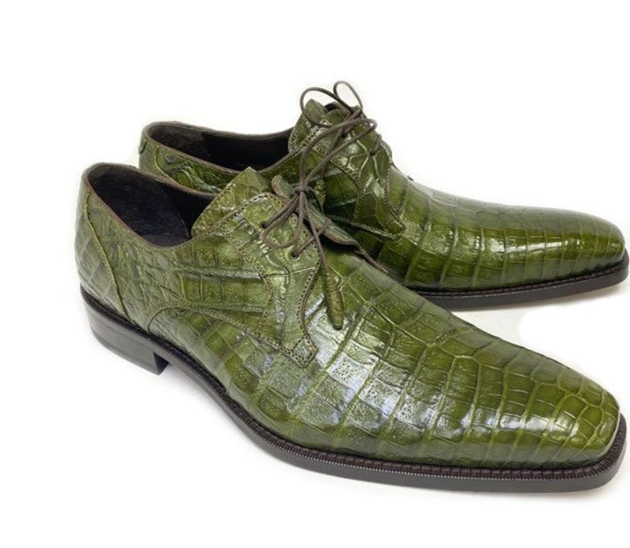 Mezlan Anderson Crocodile Oxford Olive | Exotics