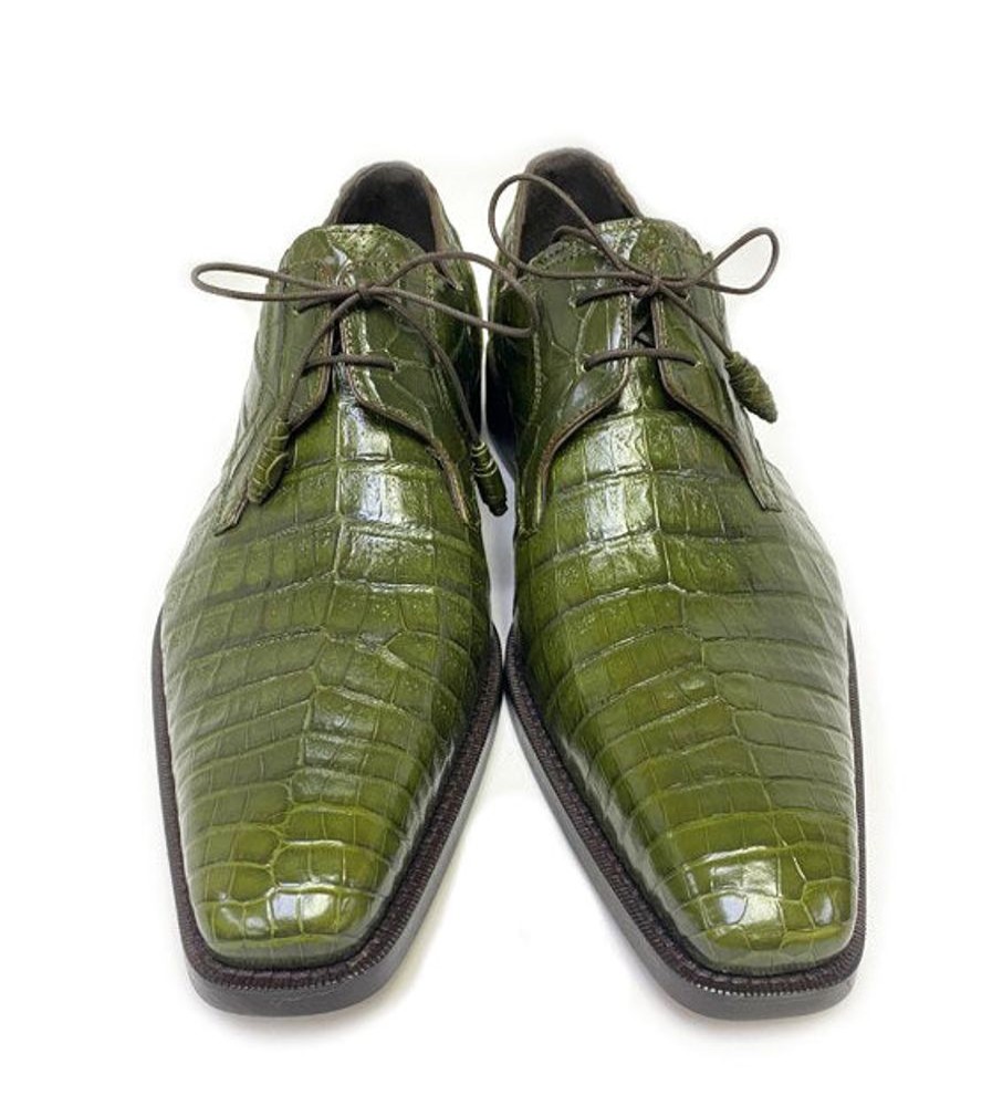 Mezlan Anderson Crocodile Oxford Olive | Exotics