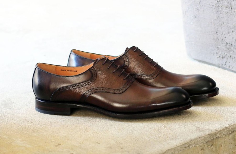 Ugo Vasare Hudson Burnished Calfskin Lace-Up Oxford Brown | Lace-Ups