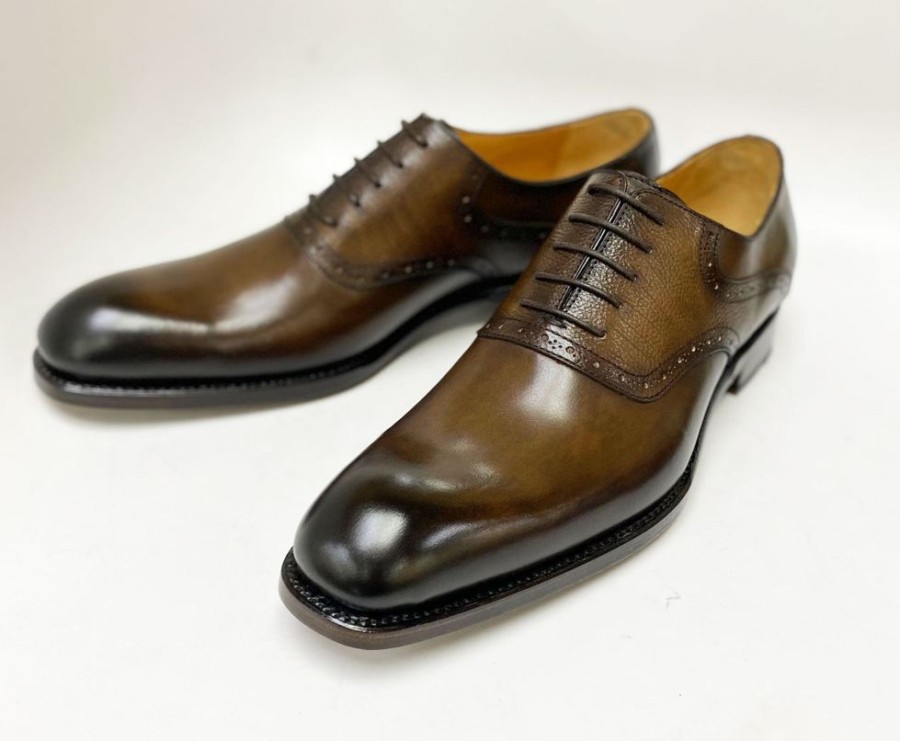 Ugo Vasare Hudson Burnished Calfskin Lace-Up Oxford Brown | Lace-Ups