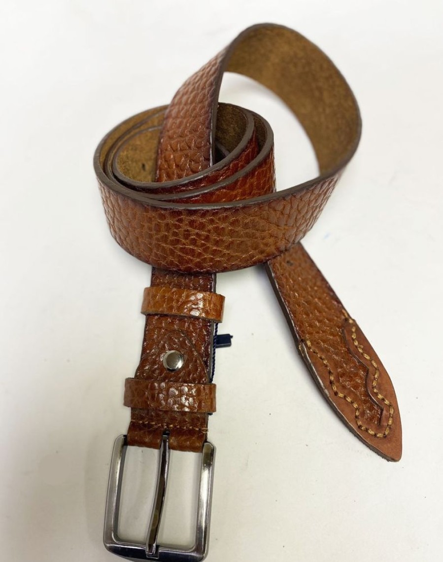 Maurice Pebble Leather Belt Sport/Rust | Belts