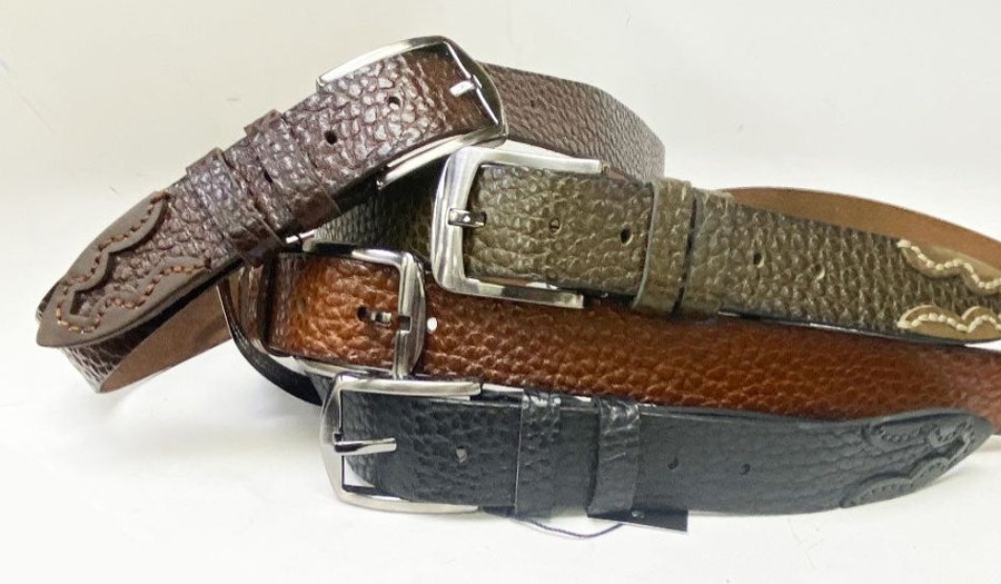 Maurice Pebble Leather Belt Sport/Rust | Belts