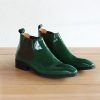 Carrucci by Maurice Shiny Calfskin Slip-On Boot Green | Boots