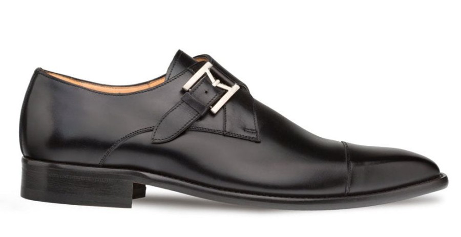 Mezlan Mezlan Calfskin Cap-Toe Monkstrap Shoe Black | Monkstraps