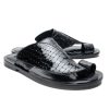 Corrente Corrente Exotic Printed Calfskin Sandal Black | Sandals