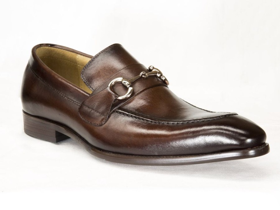 CARRUCCI Burnished Calfskin Slip-On Loafer Brown | Loafers