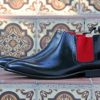 CARRUCCI Burnished Calfskin Slip-On Boot Black/Red | Boots