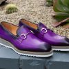 Carrucci by Maurice Calfskin Slip-On Horsebit Loafer Purple | Loafers