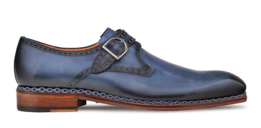 Mezlan Mezlan Artisan Welt Monkstrap Shoe Blue | Monkstraps