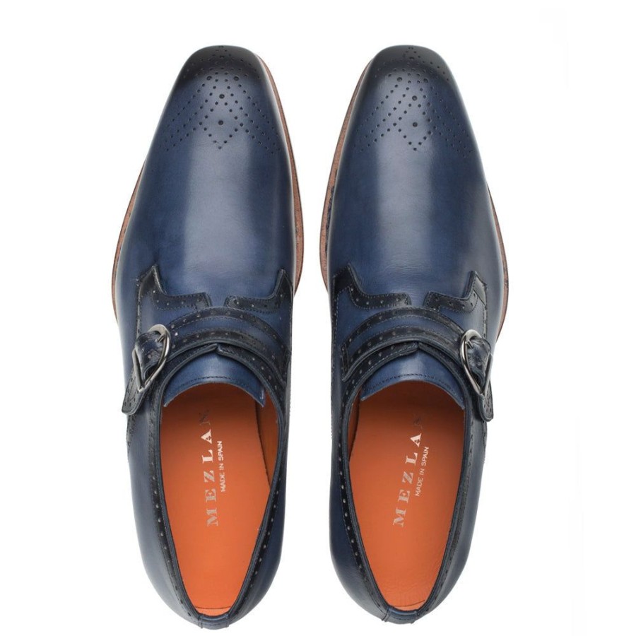 Mezlan Mezlan Artisan Welt Monkstrap Shoe Blue | Monkstraps