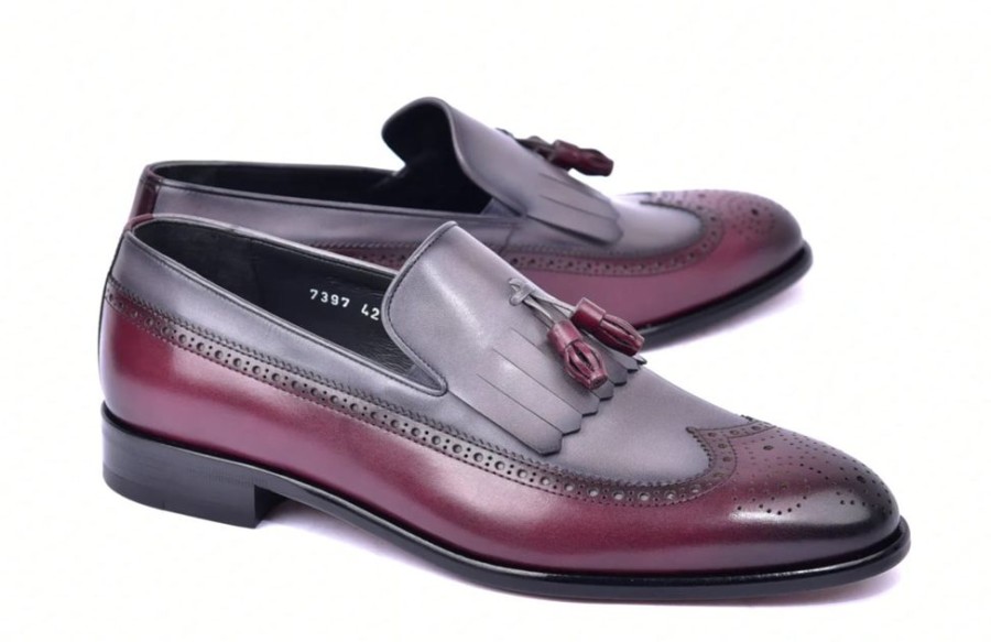 Corrente Style: 7397-Burgundy/Grey | Loafers