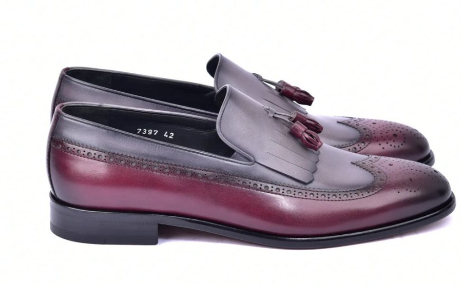 Corrente Style: 7397-Burgundy/Grey | Loafers