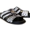 Pelle Pelle "Vinnie" Slip-On Calfskin Sandal Black/White | Sandals