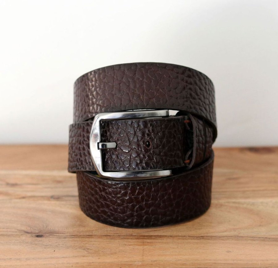 Maurice Pebbled Leather Belt Brown | Belts