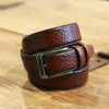 Maurice Pebbled Leather Belt Camel | Belts