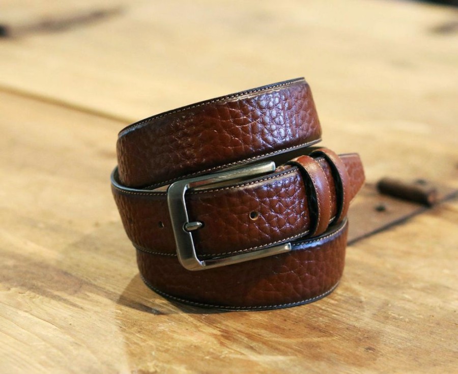 Maurice Pebbled Leather Belt Camel | Belts